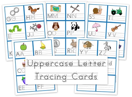 Free Preschool Printables: Uppercase Letter Tracing Cards