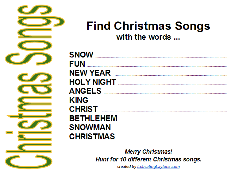 Free Christmas Scavenger Hunts