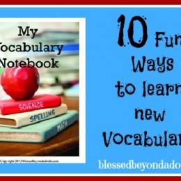 FREE Vocabulary Notebook and Fun Ways to Teach Vocabulary Ideas