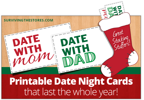 Free Printable Mom & Dad Date Night Cards For Stocking Stuffers