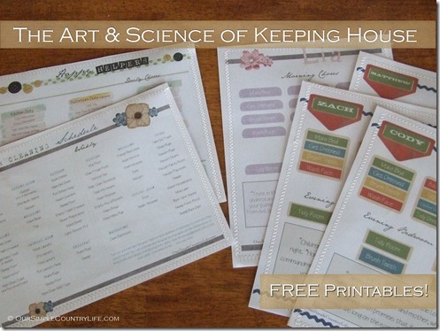 Free Household Printables: The Art and Science of Keeping House