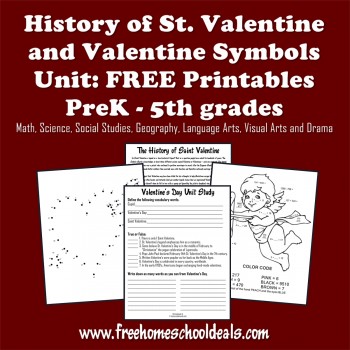 Free Valentines Unit Study and Worksheets