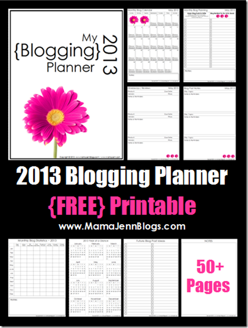 Free 2013 Blog Planner