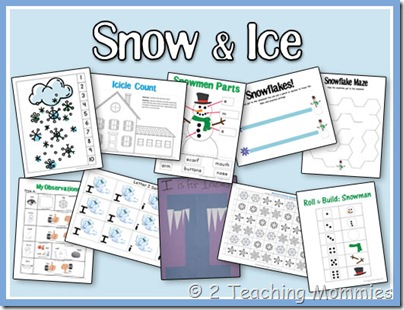 Free Snow and Ice Preschool Printable Pack