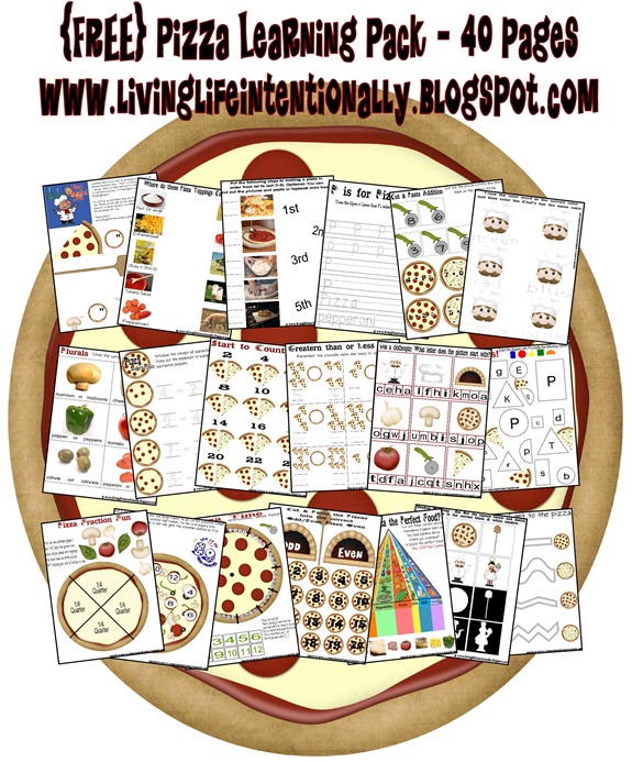 Free Pizza Themed Printable Learning Pack