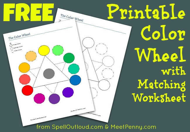 Free Printable Colorwheel with Matching Worksheet