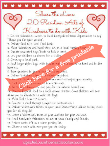 Free Printable: 20 Random Acts of Kindness to Do with Kids