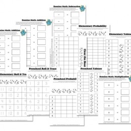 Free Math Worksheets: Dice & Domino Math Games