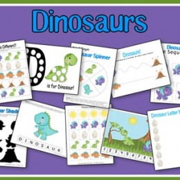 Free Dinosaur Preschool Printable Set