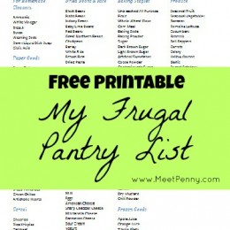 FREE Frugal Pantry List Printable