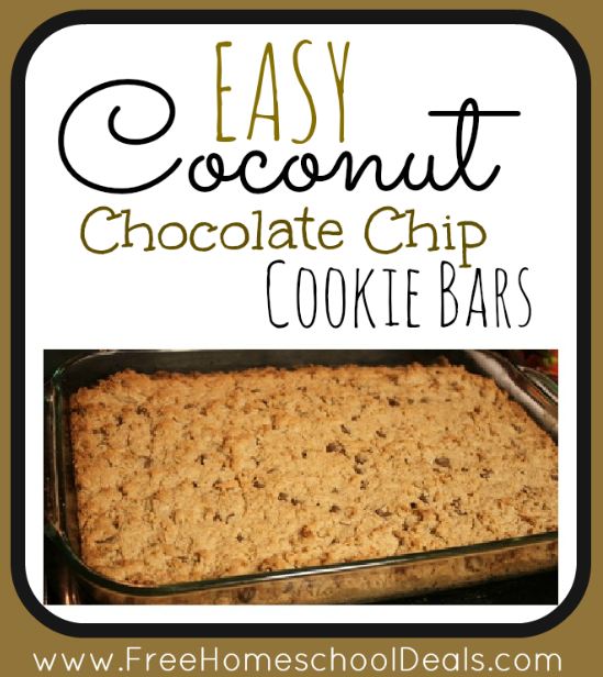 Coconut Chocolate Chip Cookie Bars