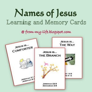 Free Names of Jesus Printable Memory Cards