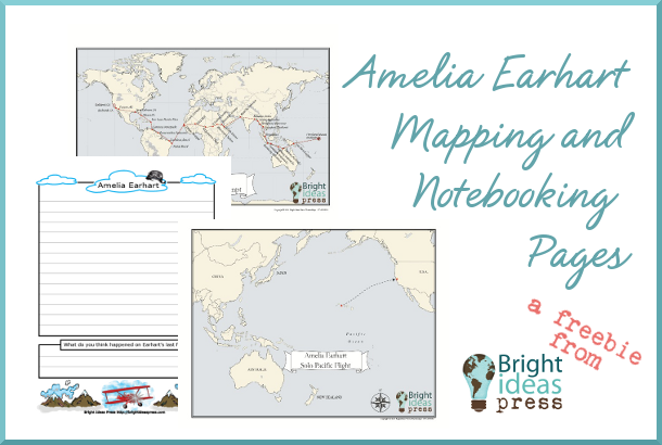 Free Amelia Earhart Mapping and Notebooking Pages