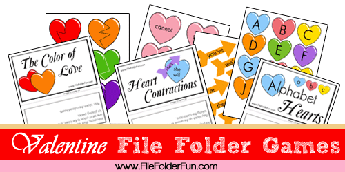 Valentine's Day File Folder Games