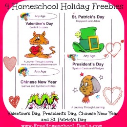 Homeschool Freebies Valentine’s, President’s, and St. Patrick’s Day Resources