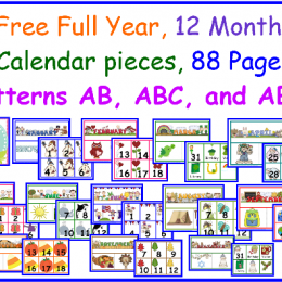 Free Full Year of Calendar Numbers and Headers