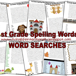 Free 1st Grade Spelling Word Search Worksheets