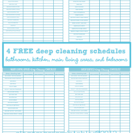 Four Free Deep Cleaning Printables