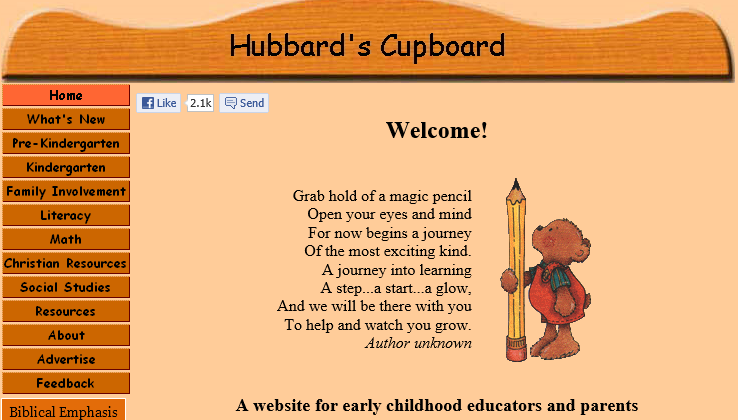 Free Educational Resource: Hubbards Cupboard