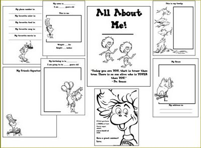 Free Dr. Seuss All About Me Printable Book