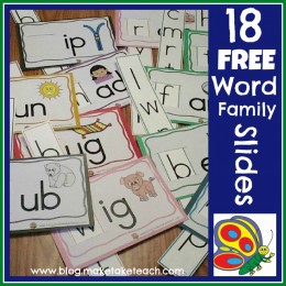 18 Free Word Family Sliders