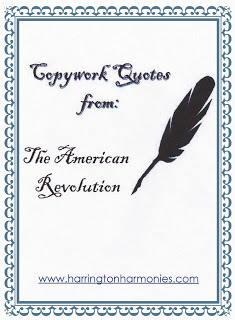 Free Copywork for The American Revolution 