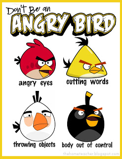 Free Angry Bird Anger Management Lessons and Printables for Kids