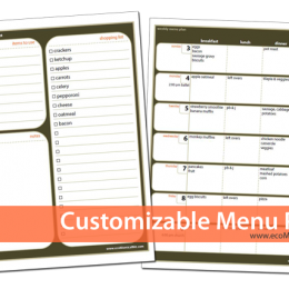 FREE Customizable Printable Menu Planner