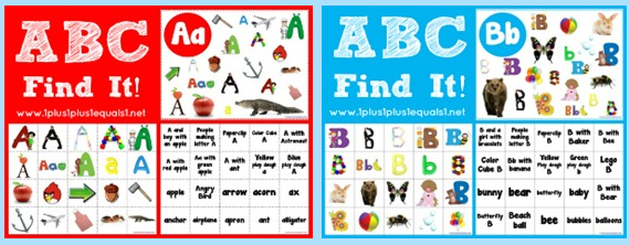 FREE: ABC Find It! Printables from 1+1+1=1