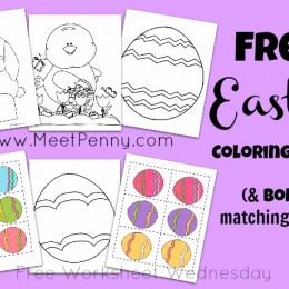 Free Worksheets: Easter Coloring Pages and Matching Game Printables