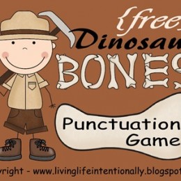 Free Dinosaur Bones Printable Punctuation Game