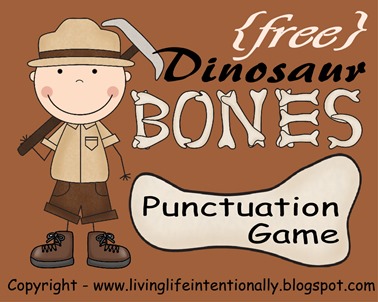 Free Dinosaur Bones Printable Punctuation Game