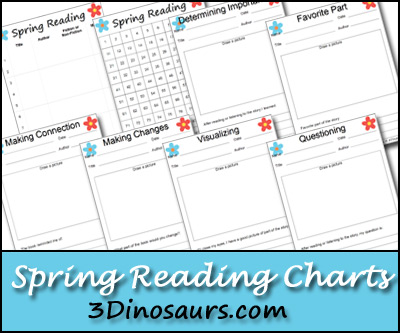 Free Spring Themed Reading Charts