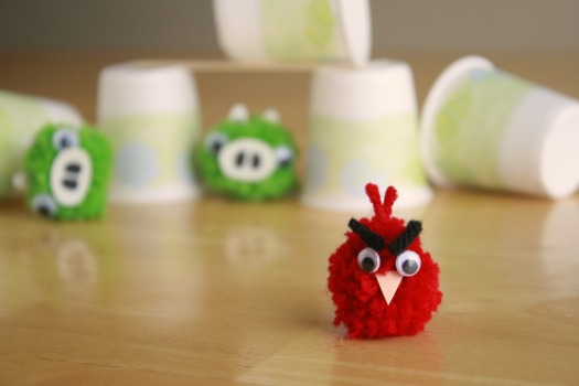 DIY Angry Birds Pom Poms Craft