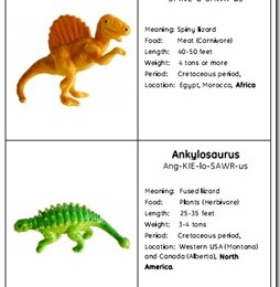 Free Dinosaur Cards and Worksheet