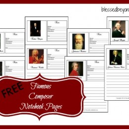 FREE Music Composer Notebooking Pages