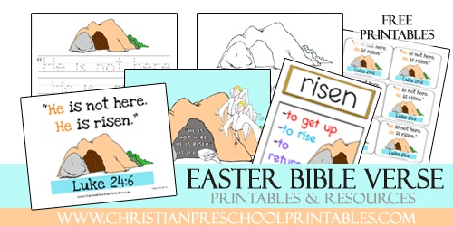 Free Preschool and Kindergarten Bible Verse Printables for Luke 24:6