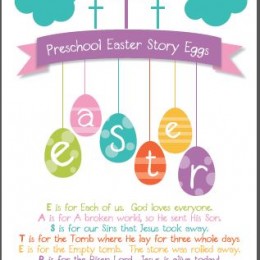 Free Christian Easter Story Egg 8x10 Printable Poem for Preschool Ages