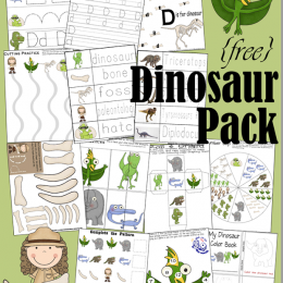 Free Preschool Printables: Dinosaur Early Learning Pack