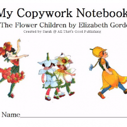 Free Flower Children Copywork Notebook