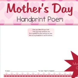 Free Mother’s Day Handprint Poem from Mamas Learning Corner