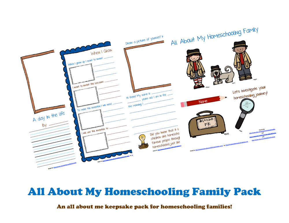 Free All About My Homeschooling Family Printable Pack