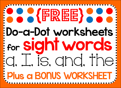 Free Sight Word Dot Marker Printables