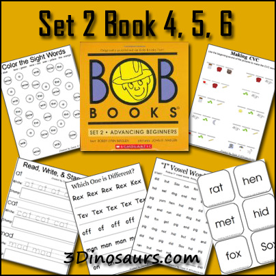 Free Homeschool Printables: BOB Book Set 2 Book 4, 5, 6