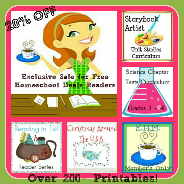 Homeschool Discount Code 20 off Lifetime Membership to EHM's Member's Only site