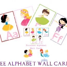 Free Princess Manuscript Alphabet Wall Card Printables