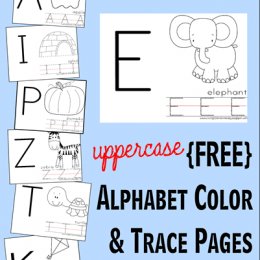 Free UPPERCASE Alphabet Color & Trace Pages