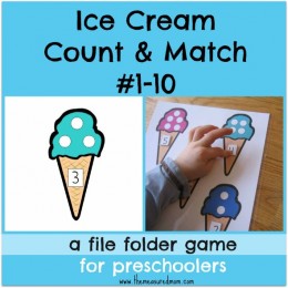 Free Ice Cream Counting File Folder Game (1-10)