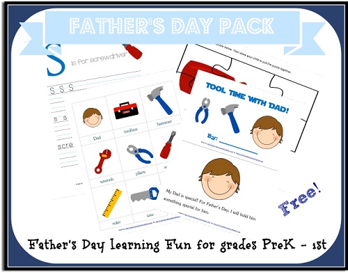 Free Homeschool Printables: Fathers Day Worksheet Set