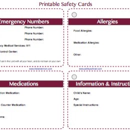 FREE Printable Safety Cards for Your Children